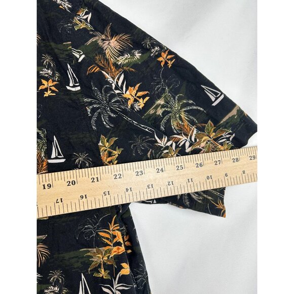 R-Options Men's Hawaiian Style Black Tropical Button-Up Shirt XL 100% Cotton - Picture 6 of 11